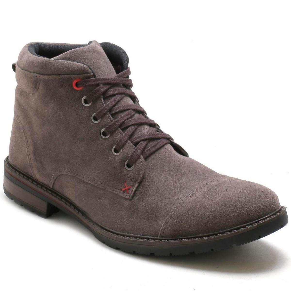Bota Casual Masculina Cano Curto Cadarço Moderna Conforto - Cinza ...