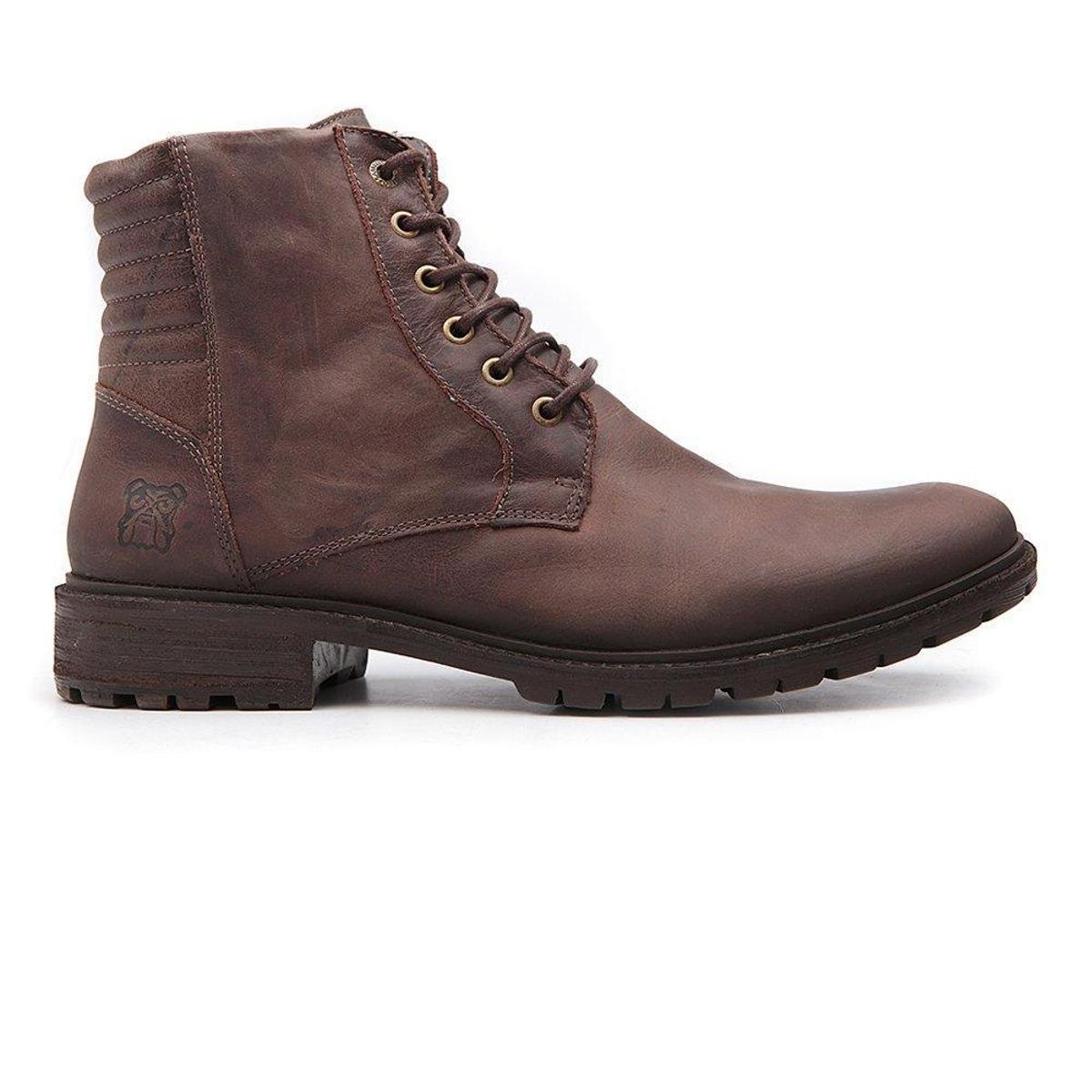 Bota Casual Samello Kula Couro Masculina - Marrom | Netshoes