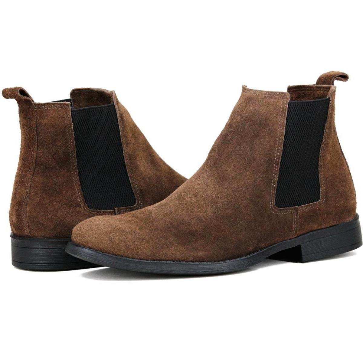 Bota Chelsea Boots Escrete Couro Camurça Masculina - Marrom | Netshoes