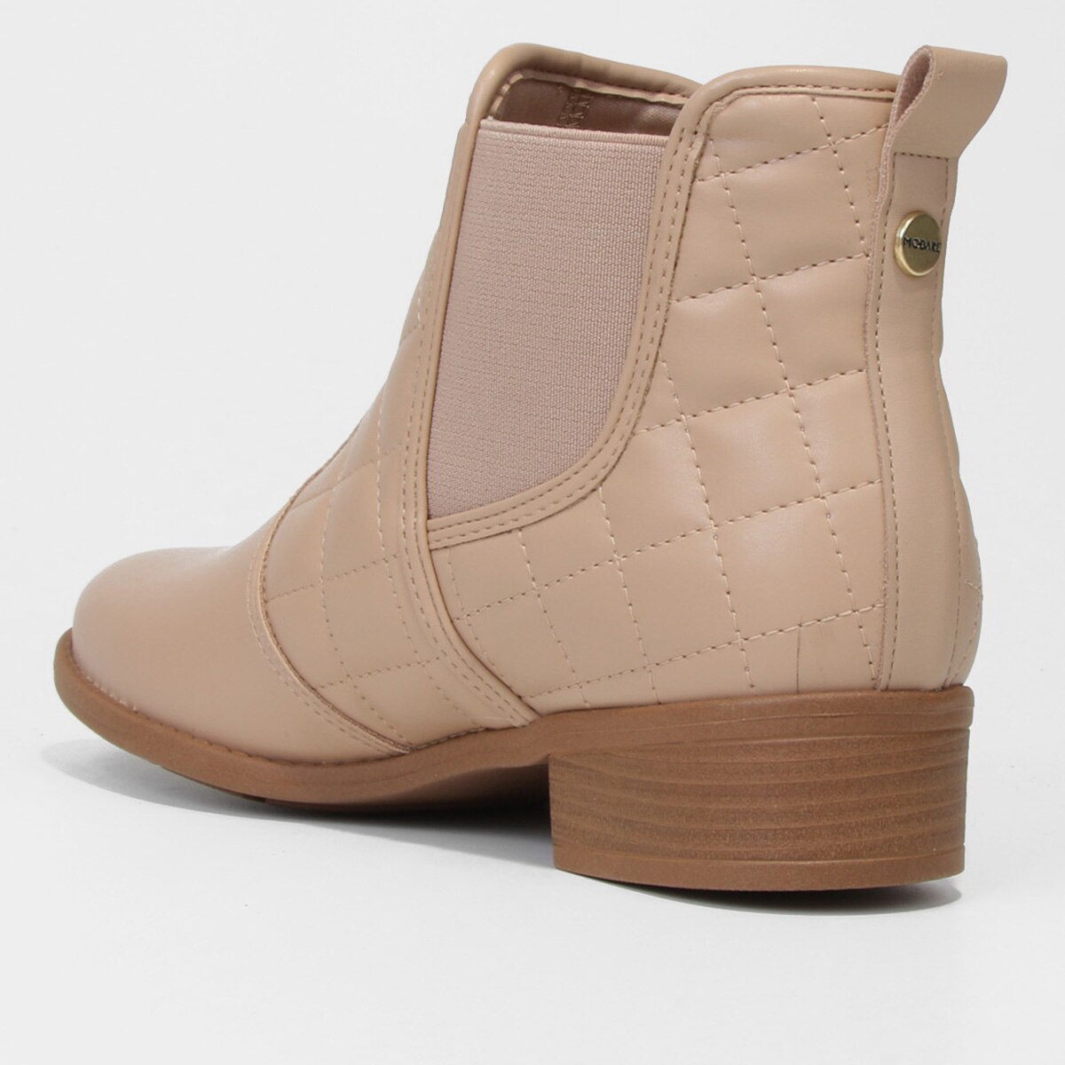 Bota Chelsea Cano Curto Modare Matelassê Feminina - Bege Claro | Netshoes