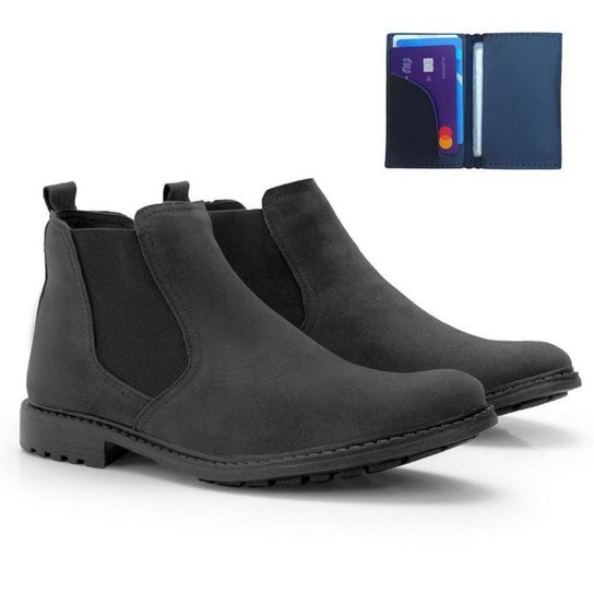 Bota Chelsea Masculina Conforto Resistente Com Carteira - Preto é ruim? Bota Chelsea Masculina Conforto Resistente Com Carteira - Preto é boa?