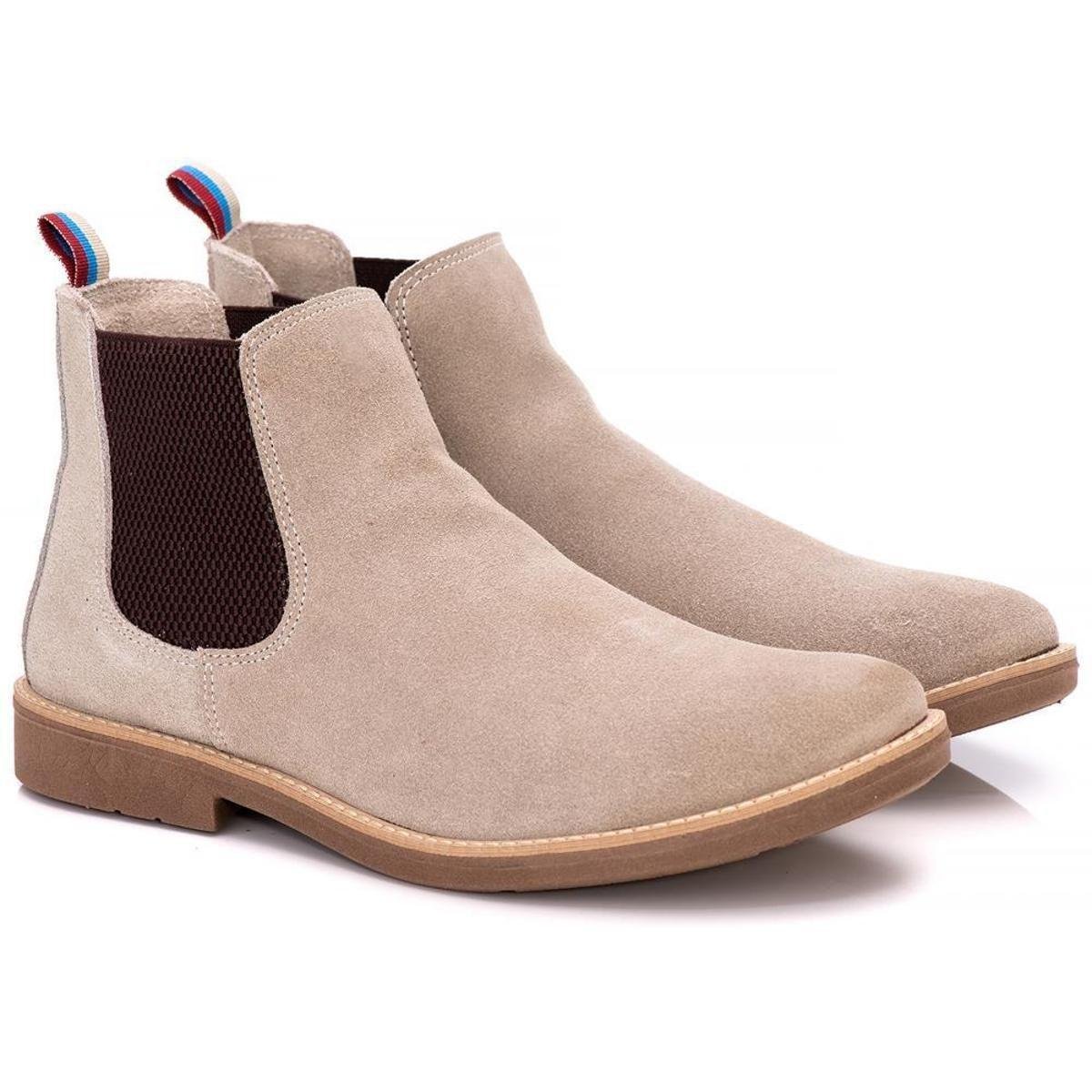 Bota Masculina Country cano médio frente lisa Pierrô cor amêndoa