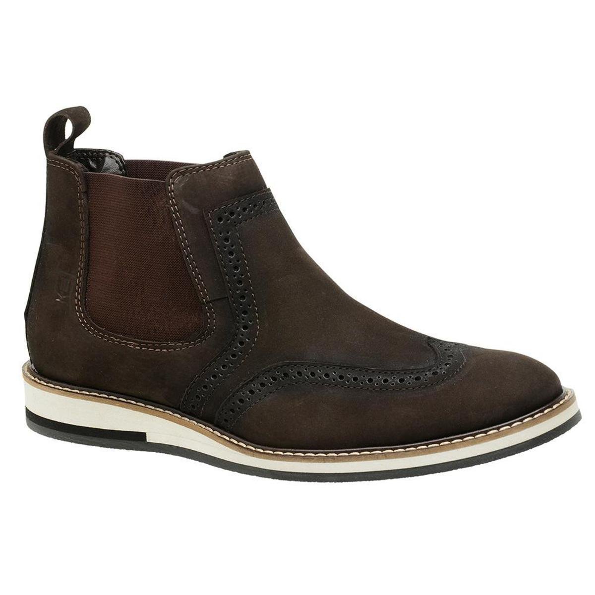 Bota Chelsea Oxford Masculina Malbork Em Couro Café 69963 Menor preço em Bota Chelsea Oxford Masculina Malbork Em Couro Café 69963