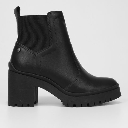 Bota Chelsea Ramarim Salto Médio Tratorada Feminina - Preto Menor preço em Bota Chelsea Ramarim Salto Médio Tratorada Feminina - Preto