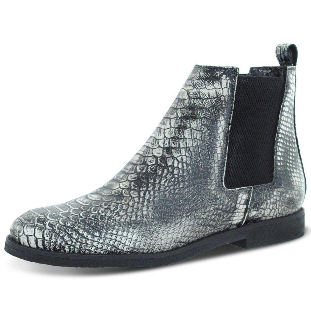 Bota Chelsea Tradicional Escrete Couro Manchado - 771 Rato - Cinza |  Netshoes