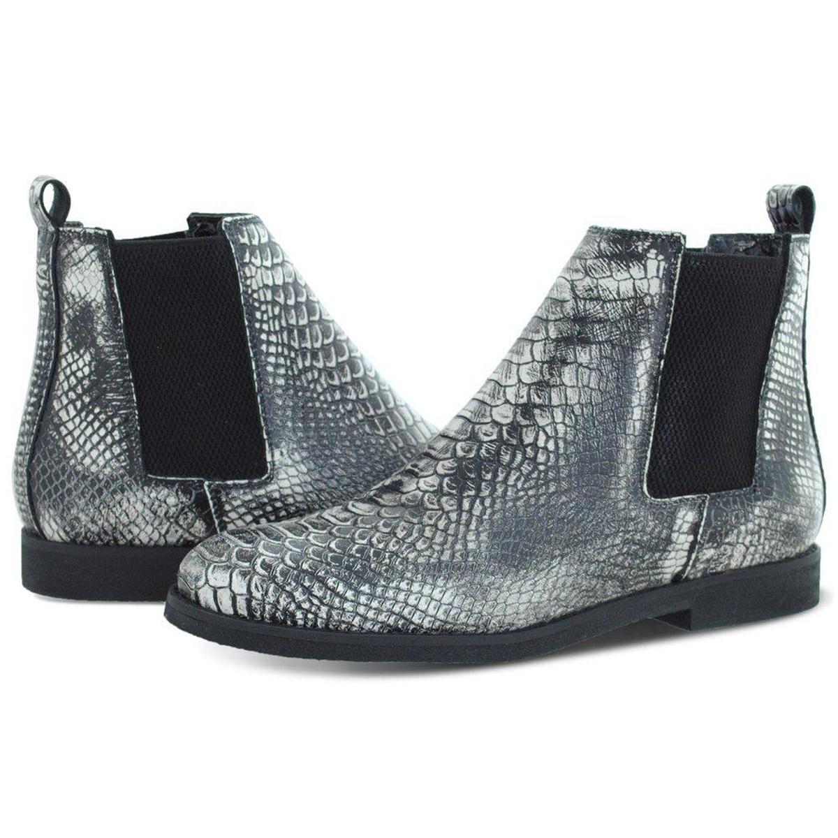 Bota Chelsea Tradicional Escrete Couro Manchado - 771 Rato - Cinza |  Netshoes