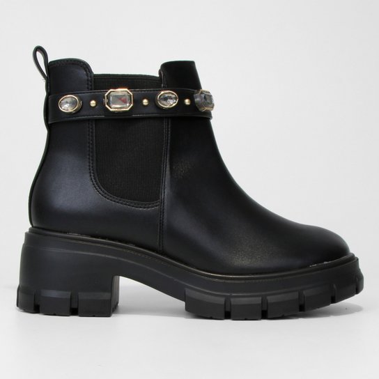 Bota Chelsea Vizzano Tratorada Feminina - Preto Menor preço em Bota Chelsea Vizzano Tratorada Feminina - Preto
