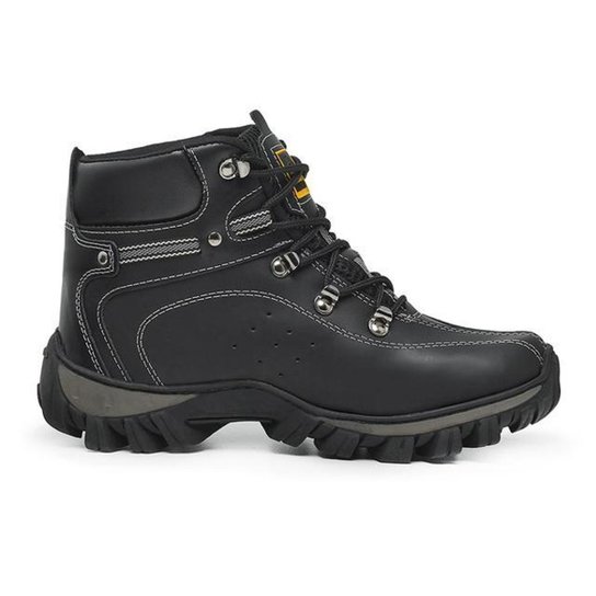 Bota Coturno Adventure Casual em Couro Palmilha em Gel Trilha Trabalho Dia a Dia - Preto - 40 - Preto Menor preço em Bota Coturno Adventure Casual em Couro Palmilha em Gel Trilha Trabalho Dia a Dia - Preto - 40 - Preto