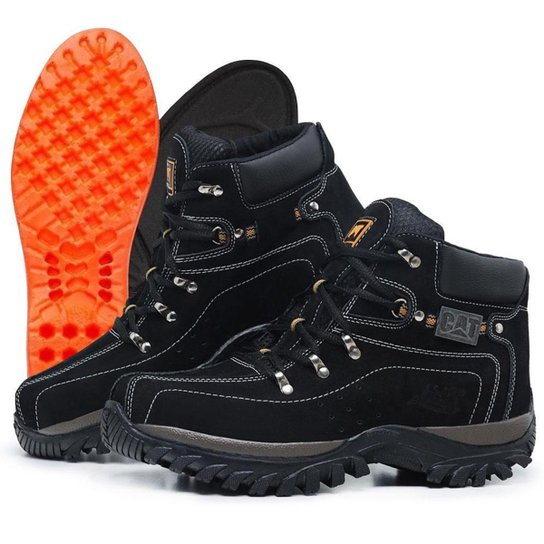 Bota Coturno Adventure Cat em Couro Legitimo com Palmilha Conforto P.U. Masculina - Preto Menor preço em Bota Coturno Adventure Cat em Couro Legitimo com Palmilha Conforto P.U. Masculina - Preto