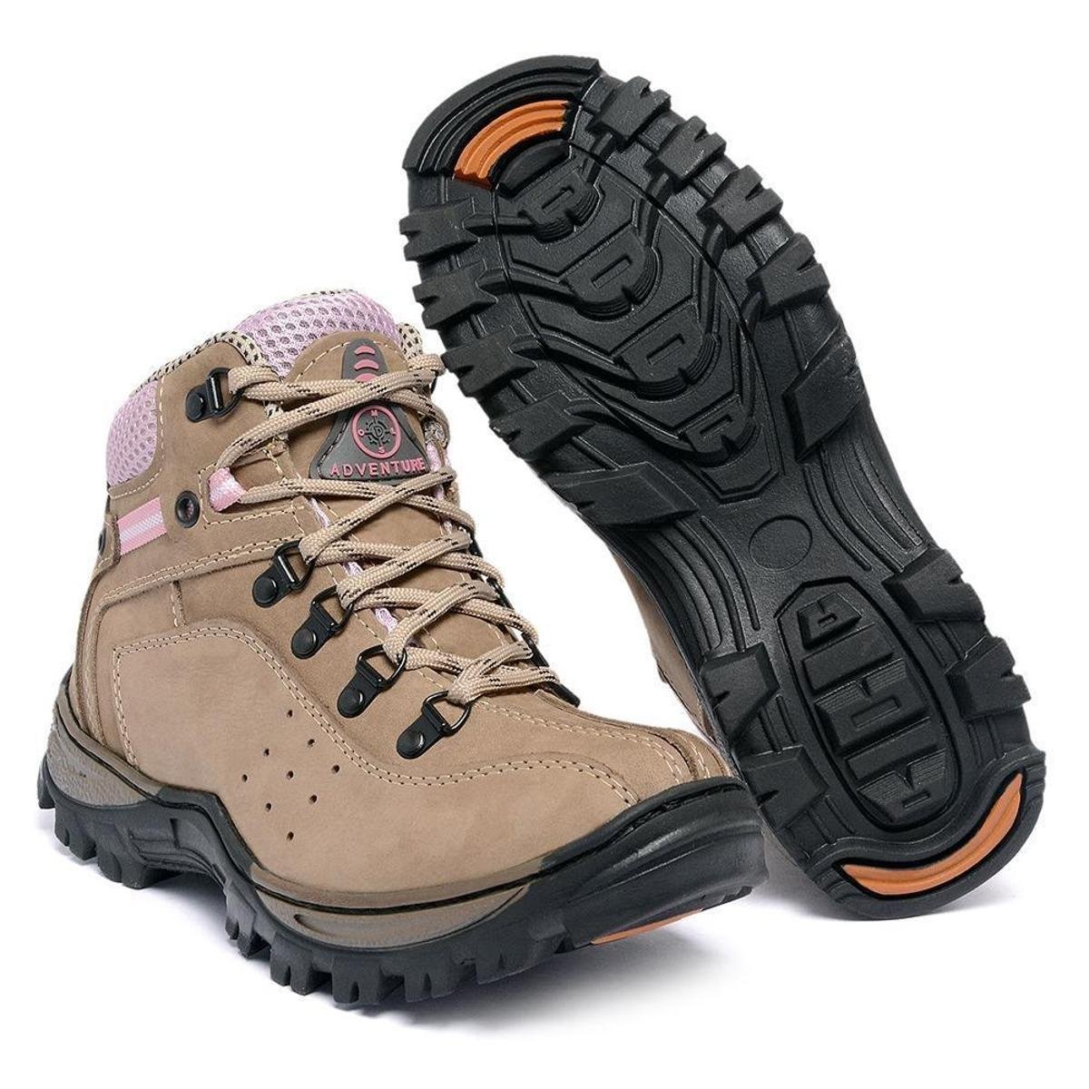 Bota Coturno Adventure Couro Legítimo Feminino Menor preço em Bota Coturno Adventure Couro Legítimo Feminino