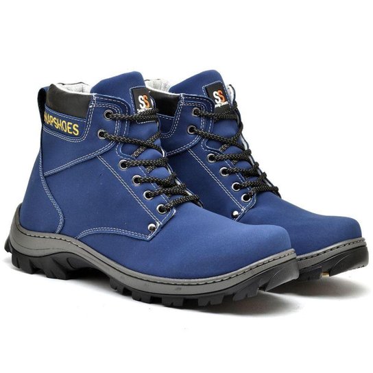 Bota Coturno Adventure Masculino Cadarço Conforto Casual - Azul é ruim? Bota Coturno Adventure Masculino Cadarço Conforto Casual - Azul é boa?