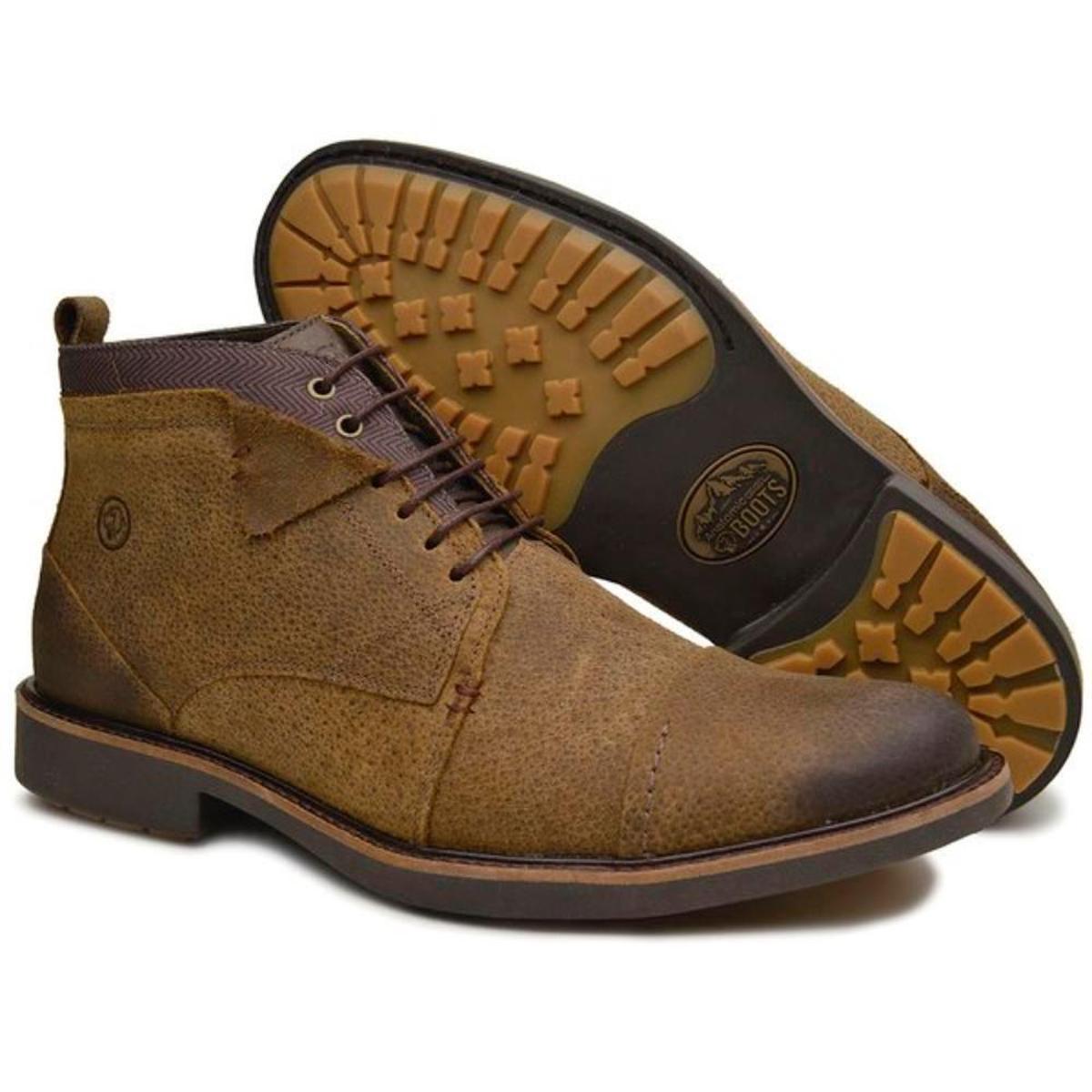 Bota Coturno Anatomic Gel Masculino Couro Dia a Dia Conforto - Oliva |  Netshoes
