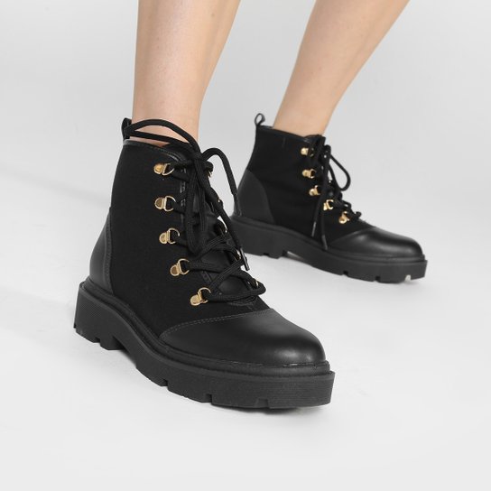 Bota Coturno Beira Rio Tratorada Feminina - Preto Menor preço em Bota Coturno Beira Rio Tratorada Feminina - Preto