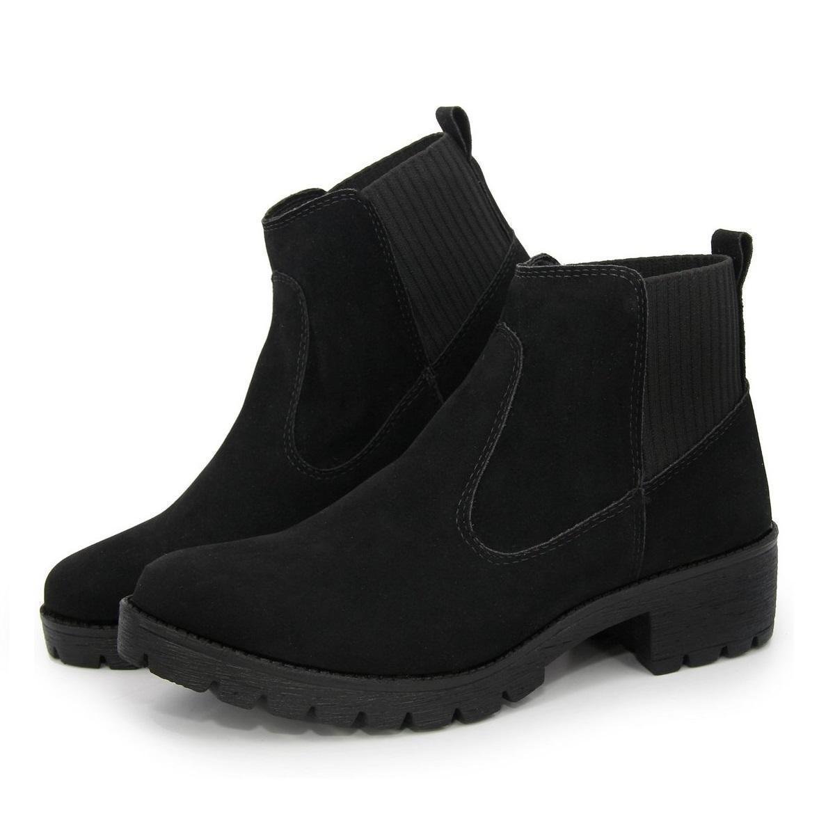 coturno feminino camurça preto