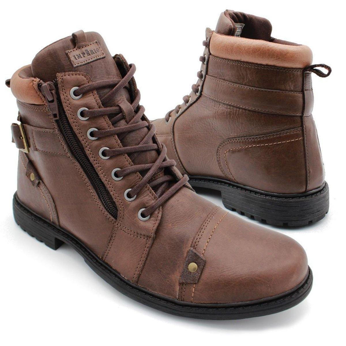bota coturno masculina couro legitimo