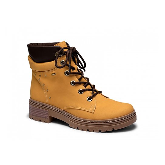 Bota Coturno Cano Curto Dakota Feminina - Mostarda Menor preço em Bota Coturno Cano Curto Dakota Feminina - Mostarda