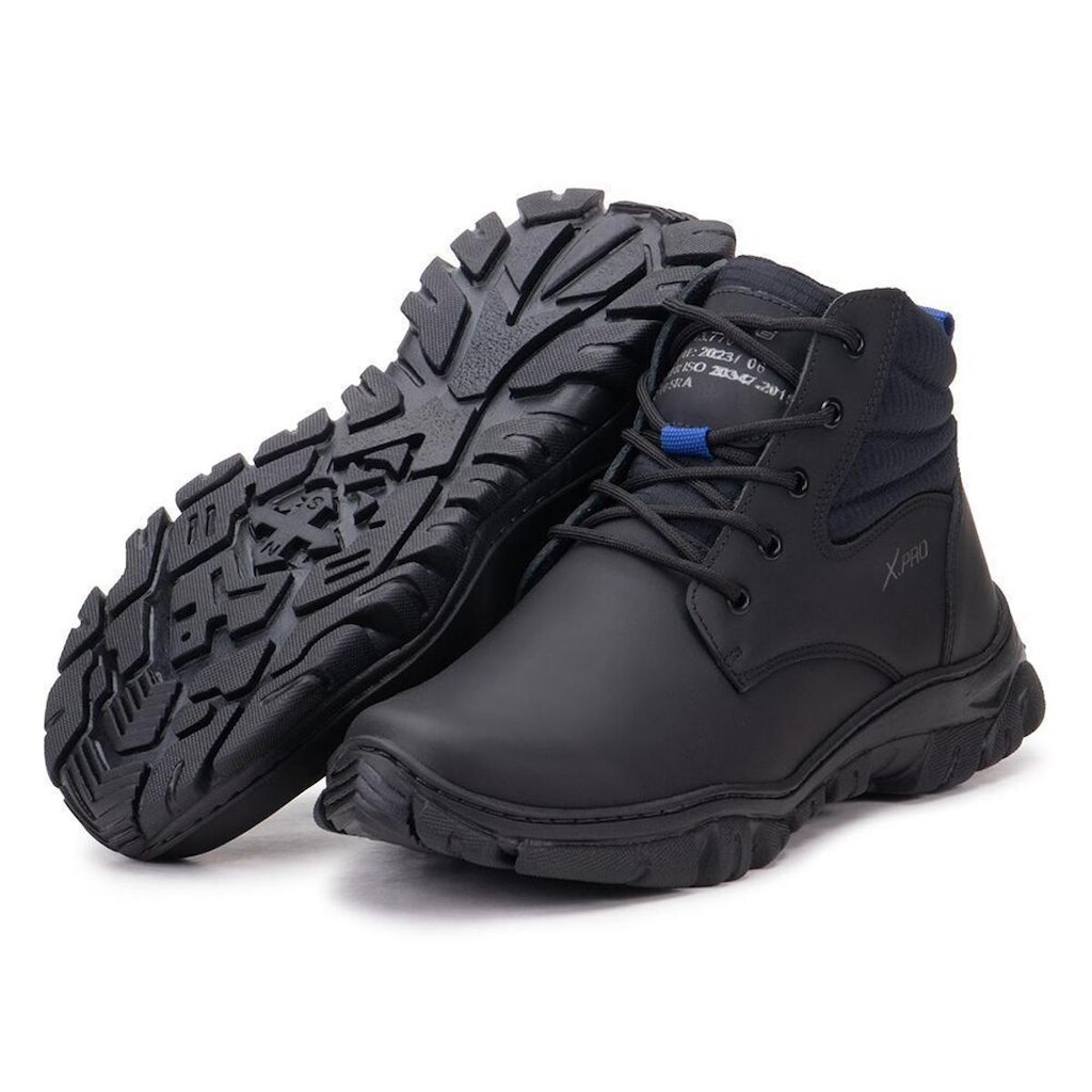 Bota Coturno Cano Curto Tratorada Masculino Couro moda Casual com Cadarco Dia a Dia Resistente