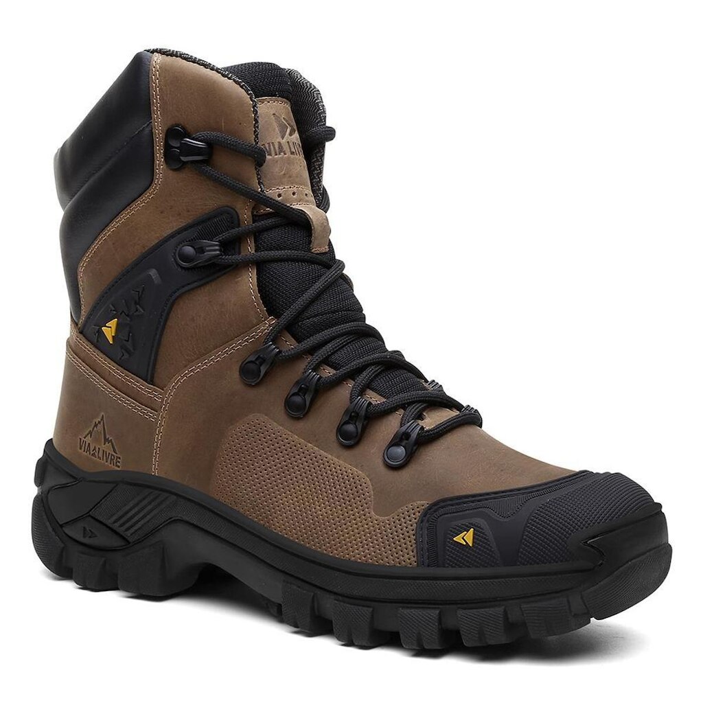 Bota Coturno Cano Longo Adventure Masculina Coturno Em Couro Legítimo Resistente e Robusto Vegas