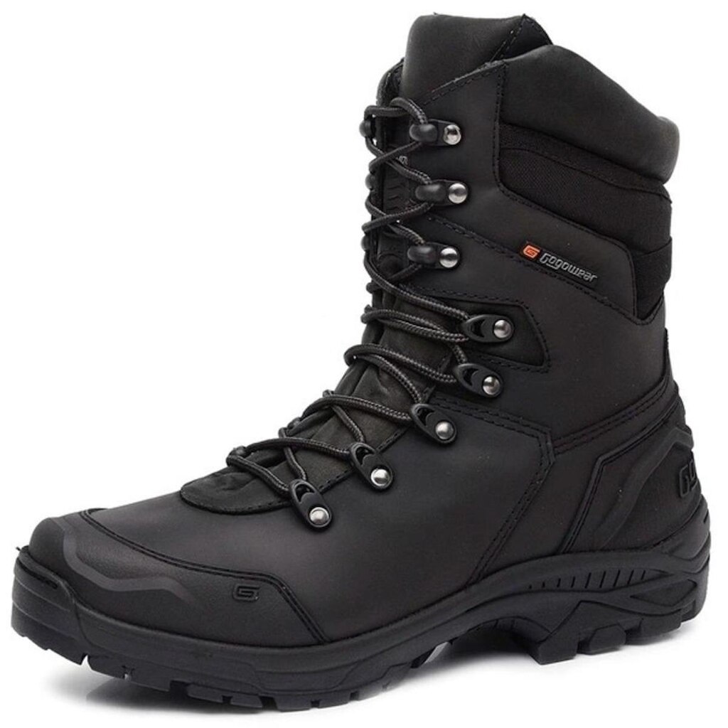 Bota Coturno Cano Longo Couro Adventure com Cadarço Sola Robusta Leve Antiderrapante