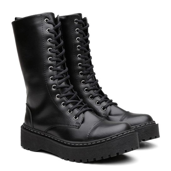 Bota Coturno Cano Longo Napa Vicerinne Conforto Feminina - Preto é ruim? Bota Coturno Cano Longo Napa Vicerinne Conforto Feminina - Preto é boa?