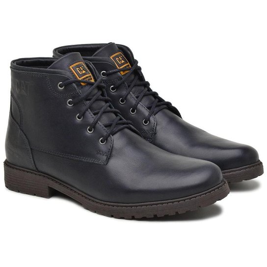 Bota Coturno Casual Couro Cat Conforto Masculina - Preto Menor preço em Bota Coturno Casual Couro Cat Conforto Masculina - Preto