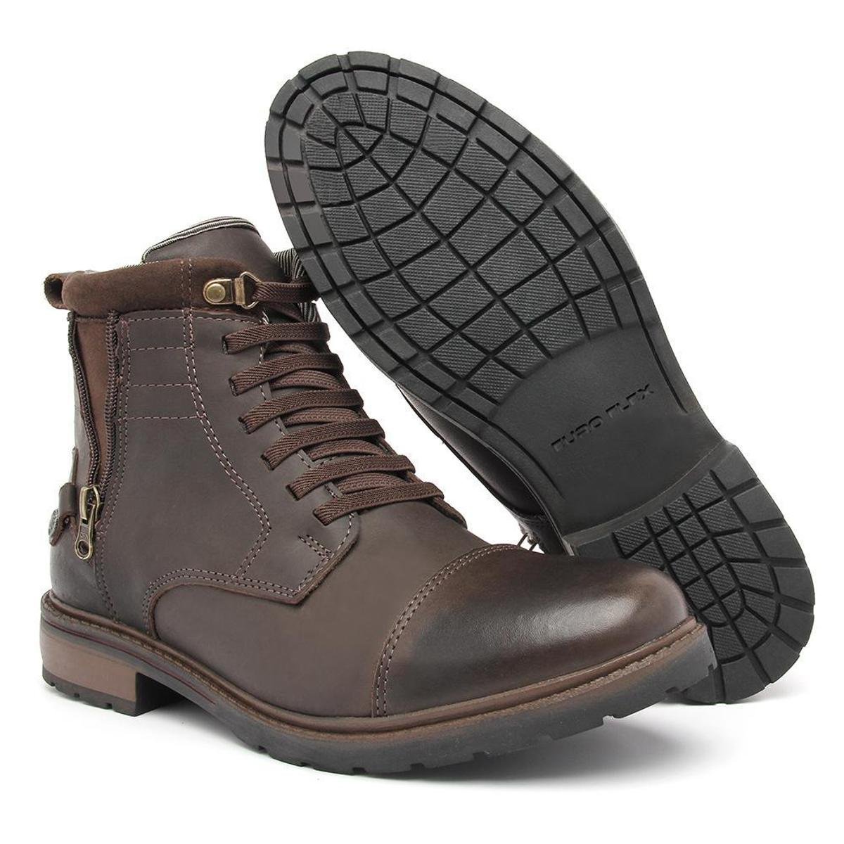 Bota Coturno Casual Couro Legitimo Masculina Menor preço em Bota Coturno Casual Couro Legitimo Masculina