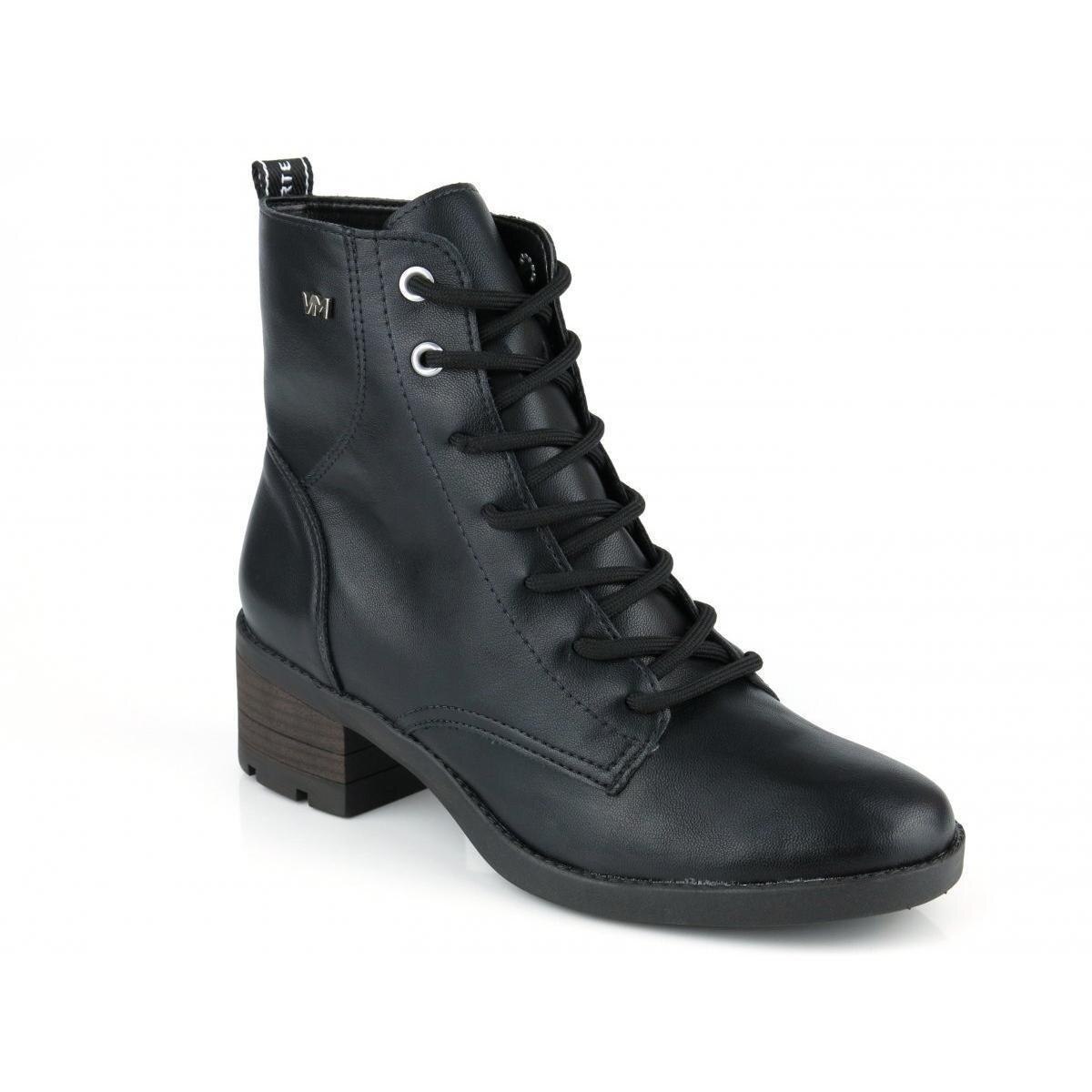 Bota Feminina Coturno Via Marte Salto Grosso 19-1514 Preto | Zariff