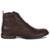 Bota  Coturno Casual Masculina com Cadarço e Zíper em Couro Confort Forrado - Cafe