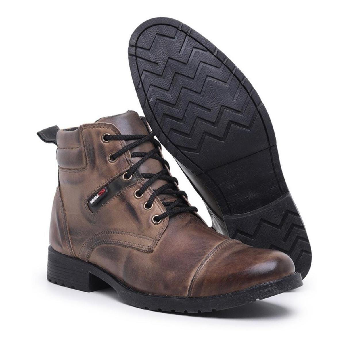 Bota Coturno Casual Romacini Em Couro Legitimo Zíper Lateral Masculino Menor preço em Bota Coturno Casual Romacini Em Couro Legitimo Zíper Lateral Masculino