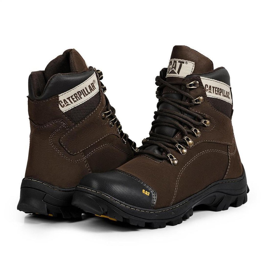 Bota Coturno Cat Adventure Cano Alto em Couro Legítimo X3 Marrom