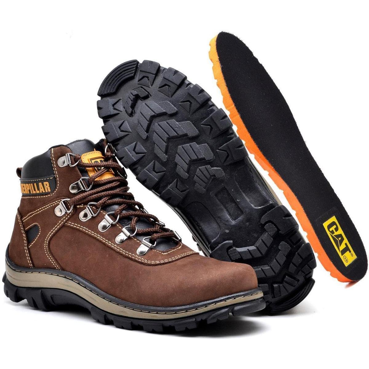 Bota Coturno Cat Adventure Sola Tratorada Marrom Netshoes