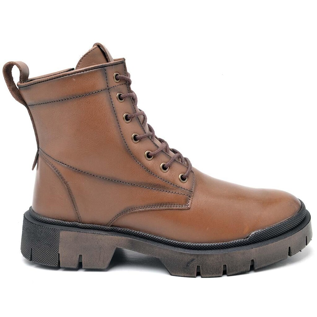 Bota Coturno Classíca Linha Lisboa Cano Médio Couro Látego