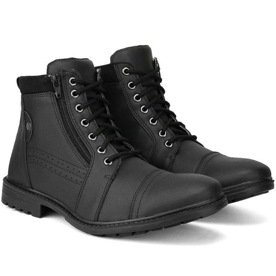 Bota Coturno com Zíper SapatoFran Perfuros Masculino - Preto é ruim? Bota Coturno com Zíper SapatoFran Perfuros Masculino - Preto é boa?