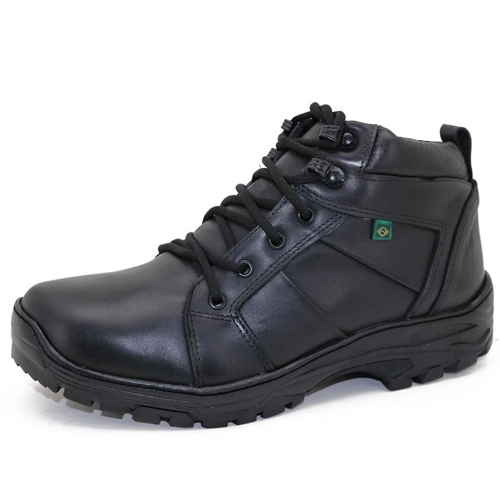 Bota Coturno Couro Cano Curto Conforto  Leve