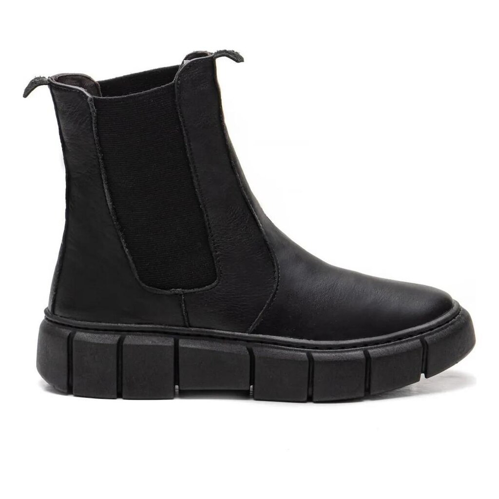 Bota Coturno  Couro Cano Médio Chelsea