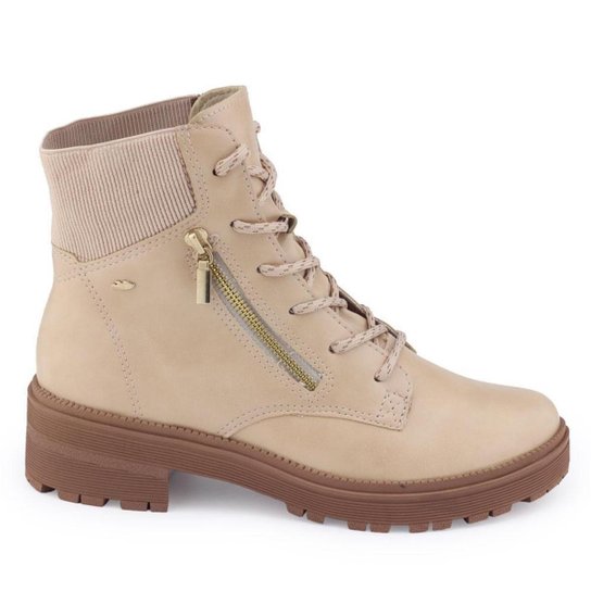 Bota Coturno Dakota G5934 com forro pelos salto baixo - Bege Menor preço em Bota Coturno Dakota G5934 com forro pelos salto baixo - Bege