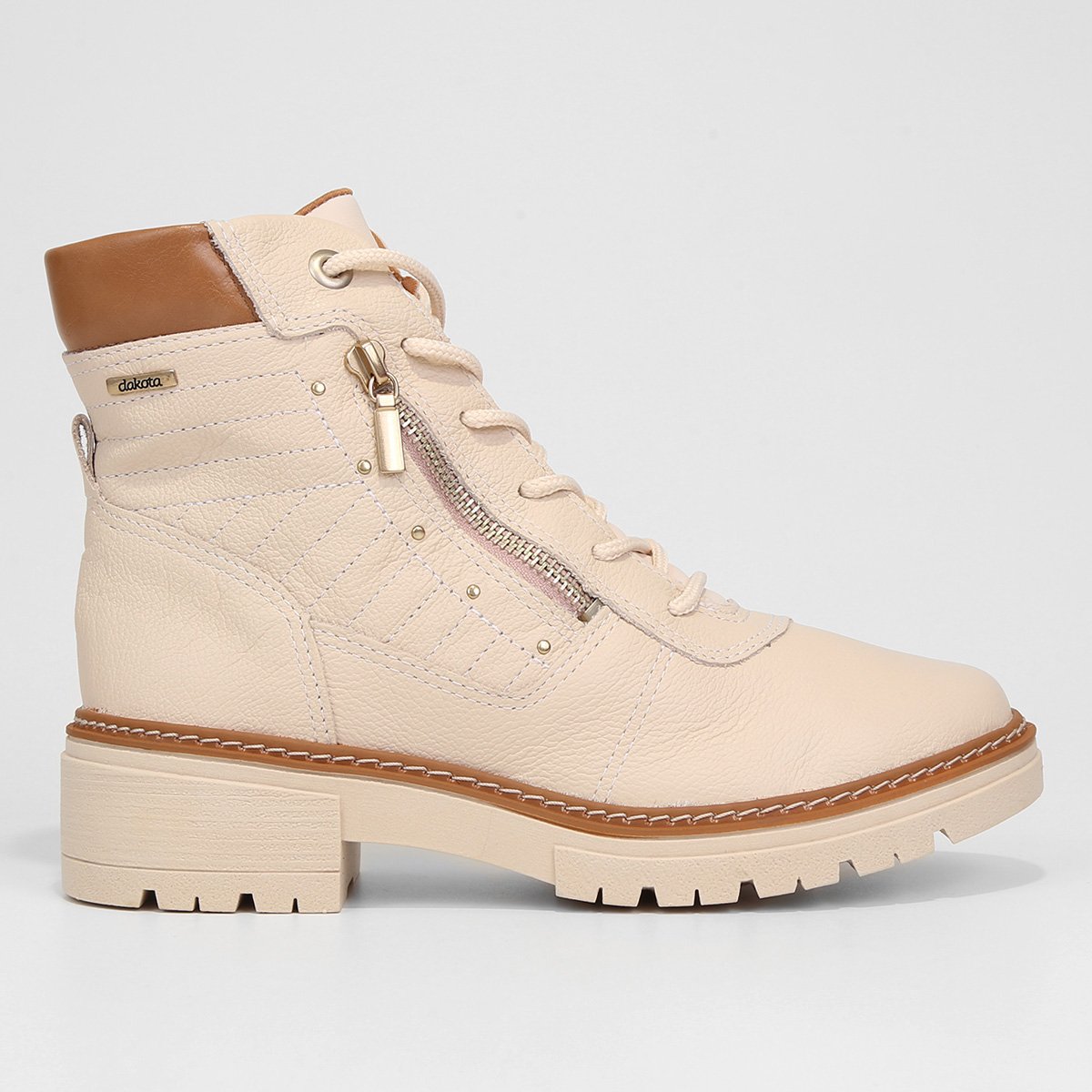 Bota Coturno Dakota Tratorada Pespontos Feminina Menor preço em Bota Coturno Dakota Tratorada Pespontos Feminina