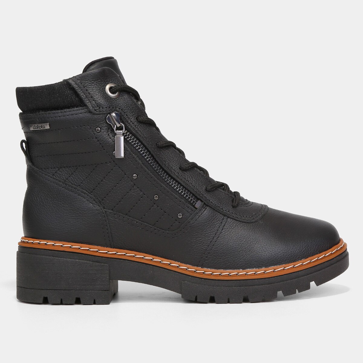 Bota Coturno Dakota Tratorada Pespontos Feminina Menor preço em Bota Coturno Dakota Tratorada Pespontos Feminina