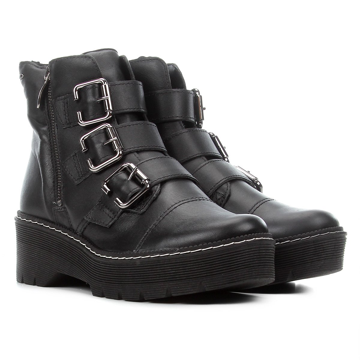 Bota Coturno Dakota Tratorado Fivelas Feminina Preto Netshoes - Main Image