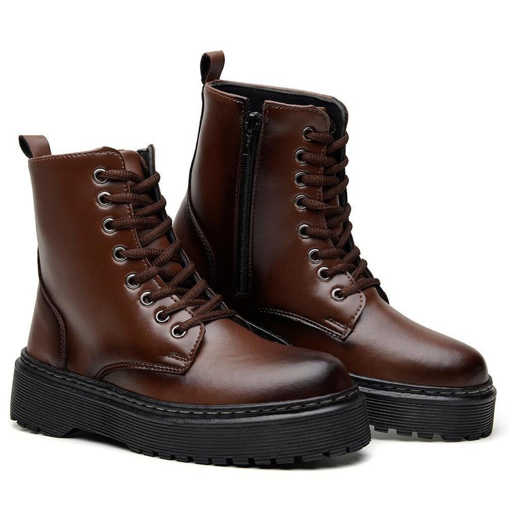 Bota Coturno Dona Beja Cano Curto Sola Tratorada Feminina