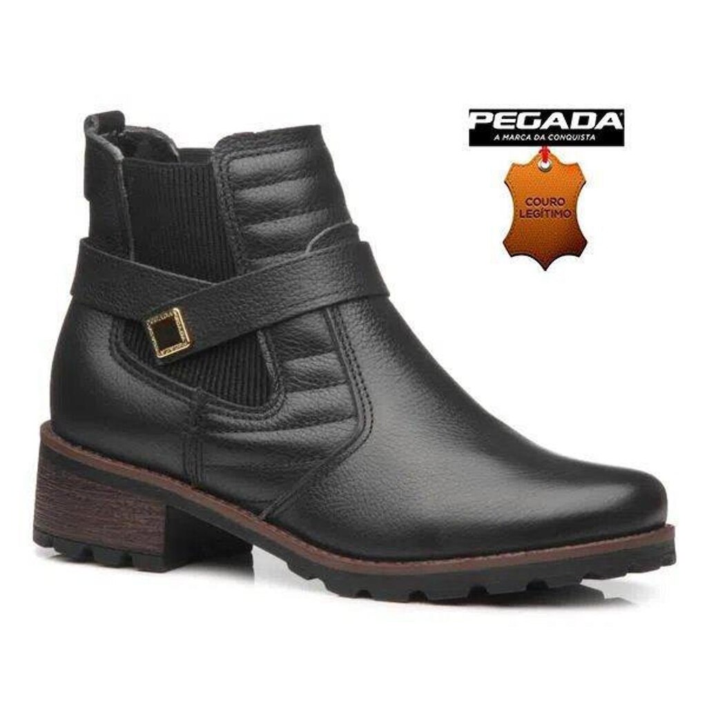 Bota Coturno Em Couro Pegada 281412 Feminino