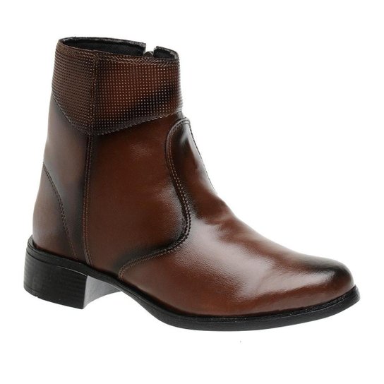 Bota Coturno Feminina Elegante Casual Sem Cadarço Ref:6031 sc - Marrom