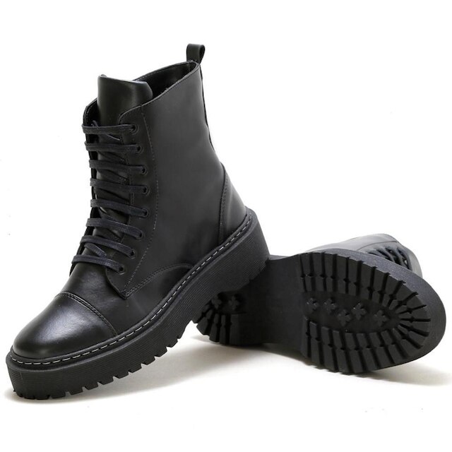 Bota Coturno Feminina Forms Solado Tratorado