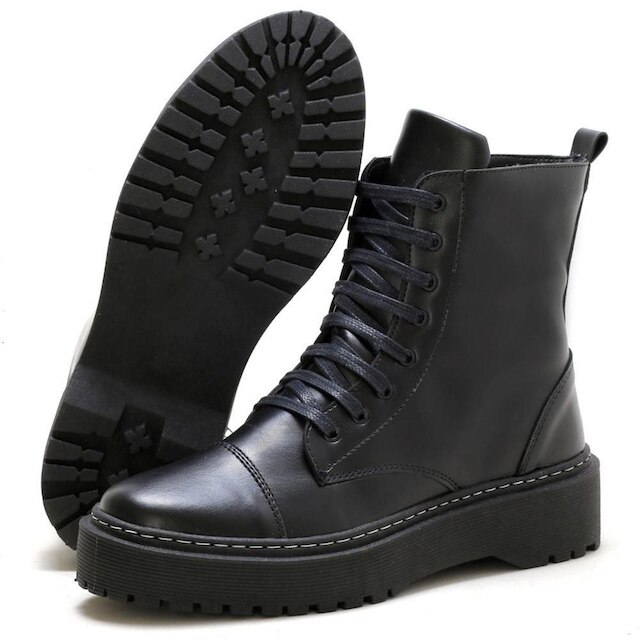 Bota Coturno Feminina Forms Solado Tratorado