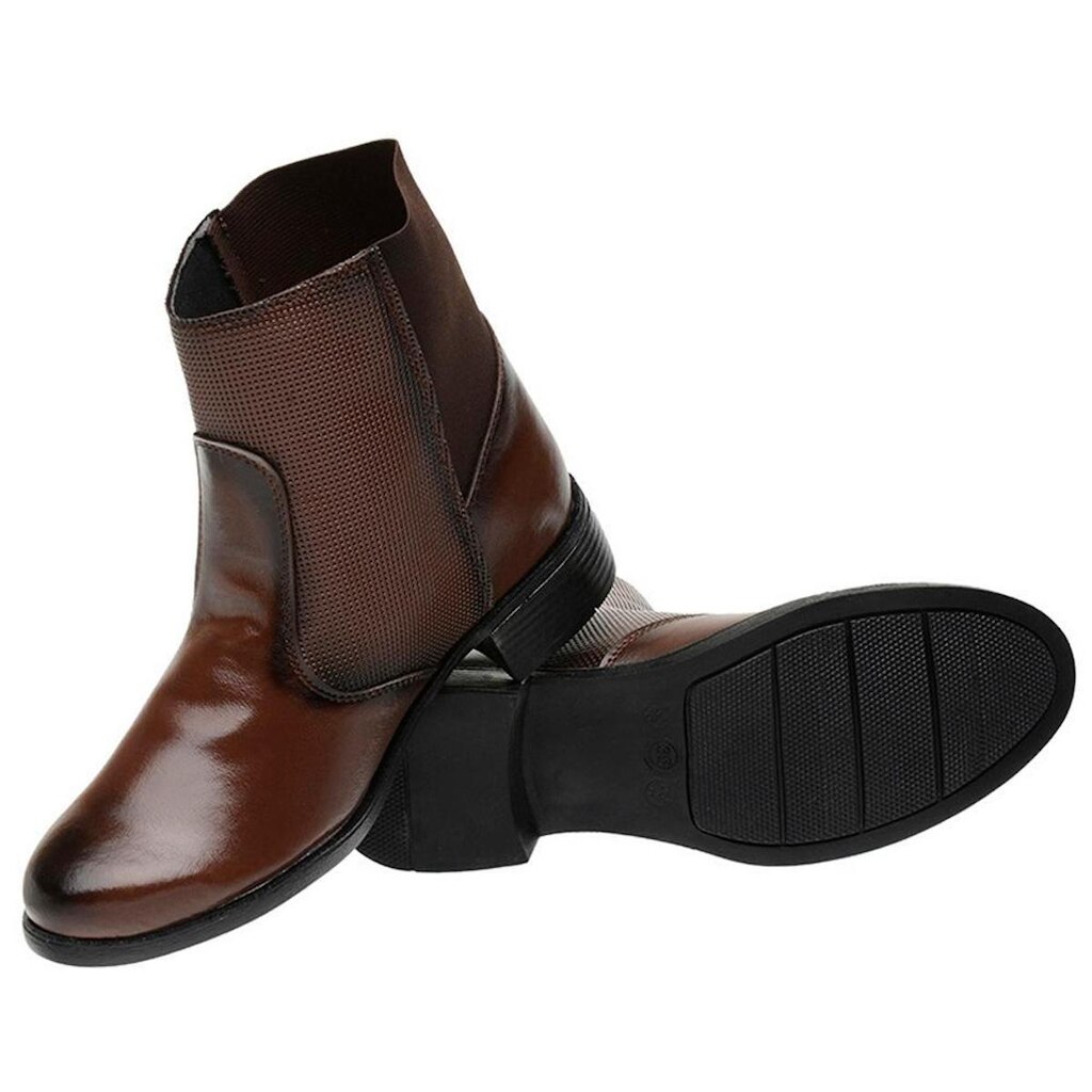 Bota coturno feminino cano baixo/curto marrom