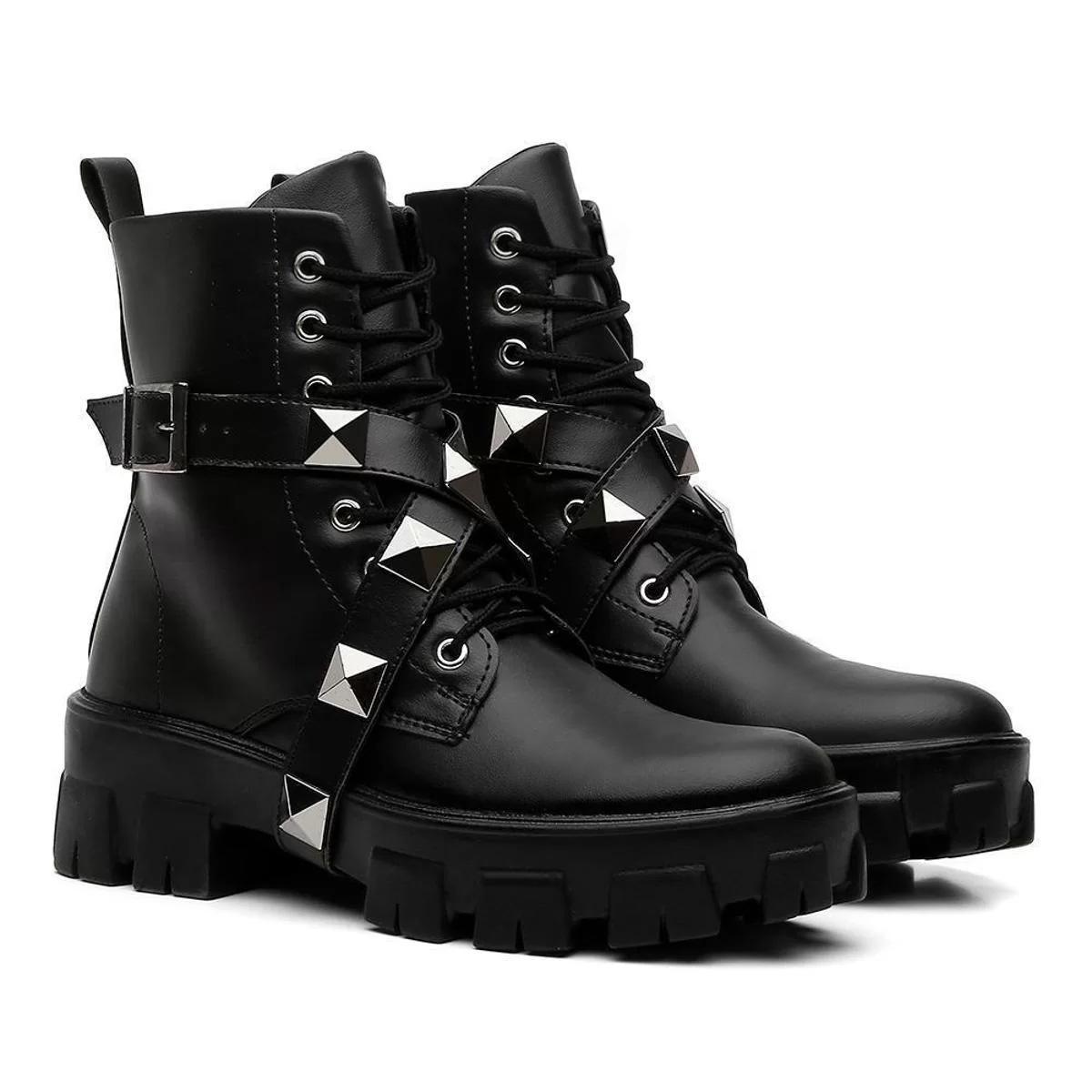 Bota Coturno Feminino Tratorada Estilosa Blogueira Moda é ruim? Bota Coturno Feminino Tratorada Estilosa Blogueira Moda é boa?