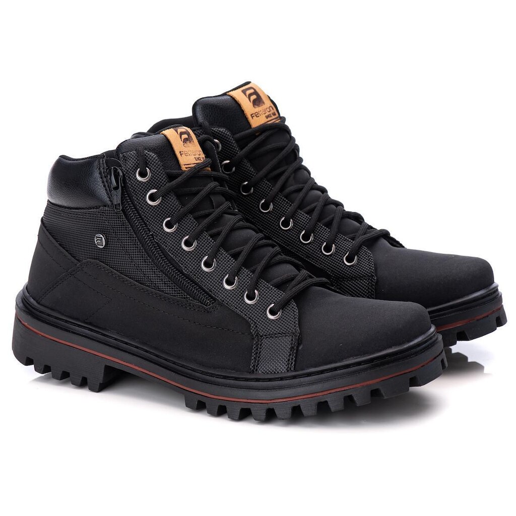 Bota Coturno Ferraroni Original Com Zíper Masculina