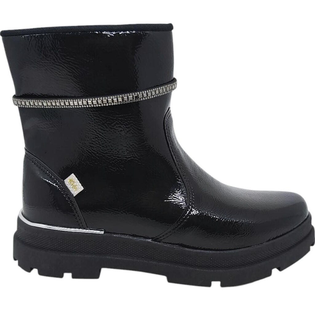 Bota Coturno Infantil Kidy Casual Tira com Strass e Zíper Menina