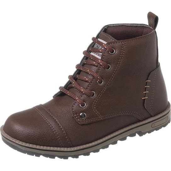 Bota Coturno Infantil Masculina Menino - 5136-005-36 - Marrom Menor preço em Bota Coturno Infantil Masculina Menino - 5136-005-36 - Marrom