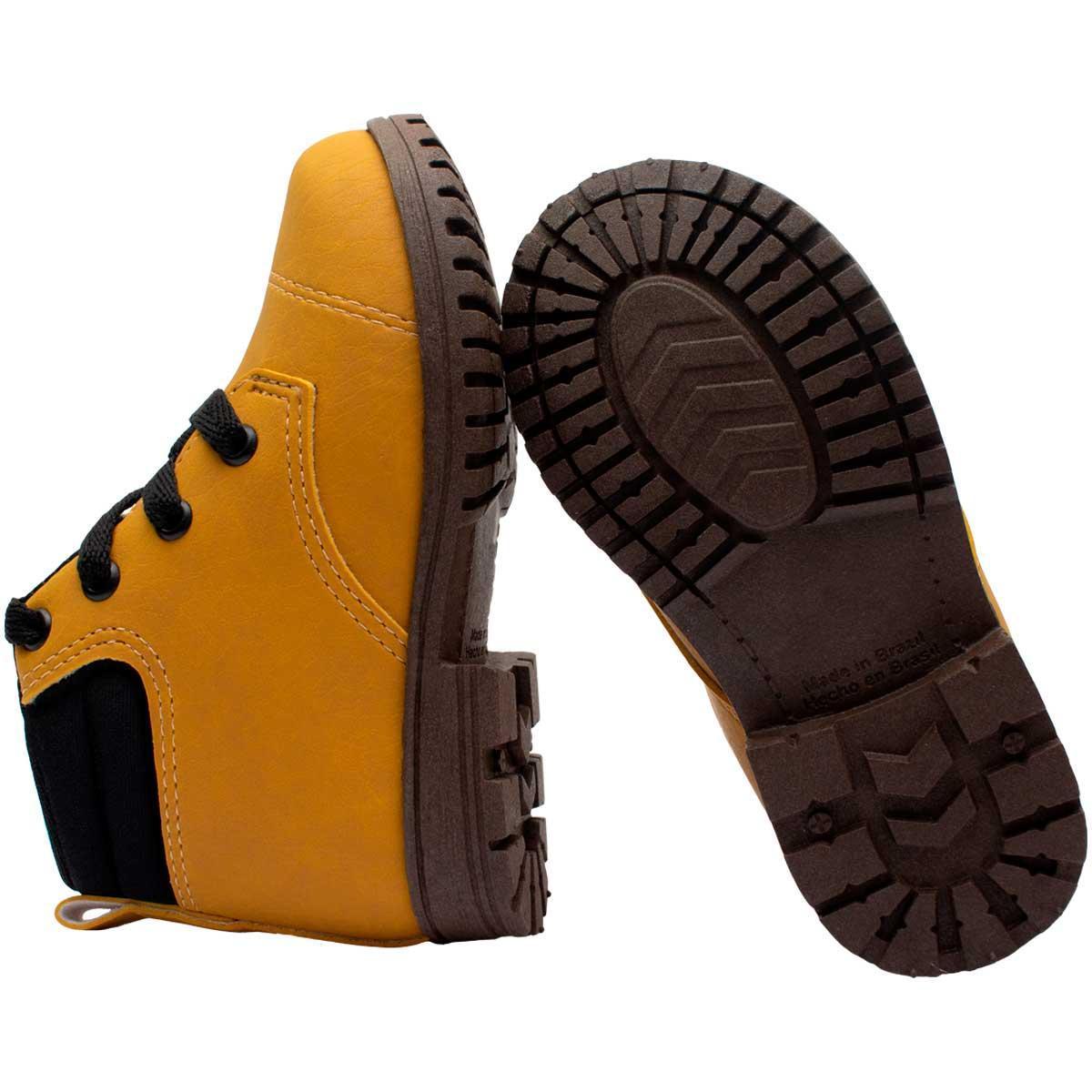 Bota Coturno Infantil Masculino Menino Botinha Leve 09.02 - Mostarda |  Netshoes